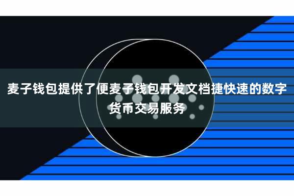 麦子钱包提供了便麦子钱包开发文档捷快速的数字货币交易服务